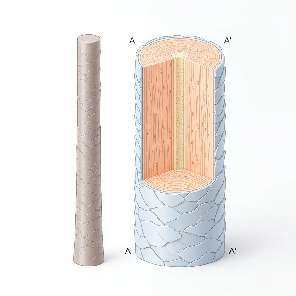 Estructura del cabello: ¿Qué son la cutícula, corteza y médula y por qué importan?